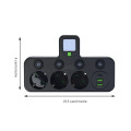 Переходник универсальный HG-276 2500 Вт с 3 розетками ∙ Тройник с 2 USB + Type C Gtop HG-276 сетевой фильтр с подсветкой