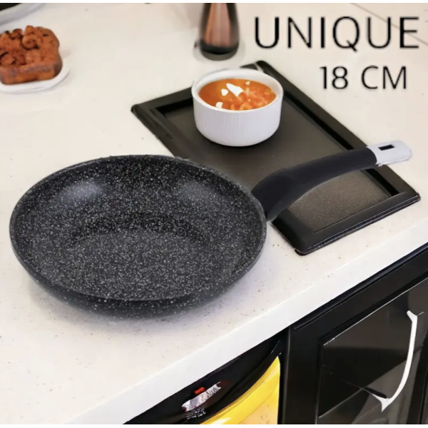 Сковорода UNIQUE UN-5132 18 см с антипригарным гранитным покрытием ∙ Глубокая сковорода UNIQUE UN-5132 18 см из алюминия