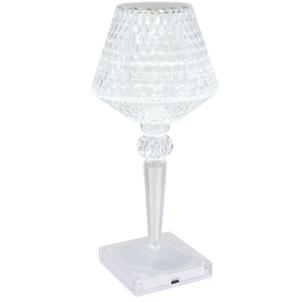 Ночник-лампа 3D Кристалл аккумуляторный с сенсорным управлением и 3 режимами 26 см ∙ Лампа-ночник 3D кристалл с сенсорным управлением