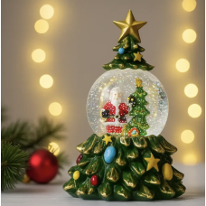 Новогодний LED-светильник-декор Ёлка XHF-8001 с музыкой и подсветкой ∙ Снежный светильник-декор Ёлка XHF-8001