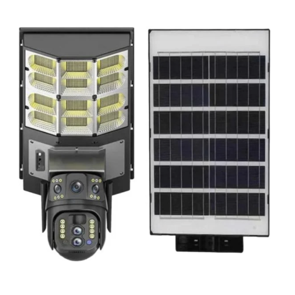 Уличная PTZ камера видеонаблюдения с LED-лампой и солнечной панелью SPM-XA01 ∙ Камера видеонаблюдения 4 Мп на 2 объектива с LED-фонарём и солнечной панелью SPM-XA01