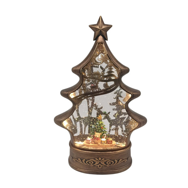 Декоративный светильник елка-фонарь с Дедом Морозом USB-питания ∙ Елка-фонарь с дедом Морозом USB-питания