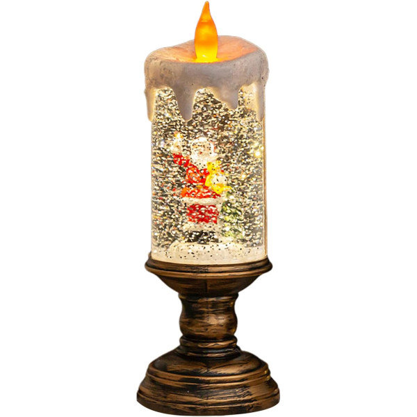 Новогодний снежный светильник-декор LED Свеча HC-G032 ∙ Праздничный LED-светильник HC-G032 с эффектом снегопада и музыкой