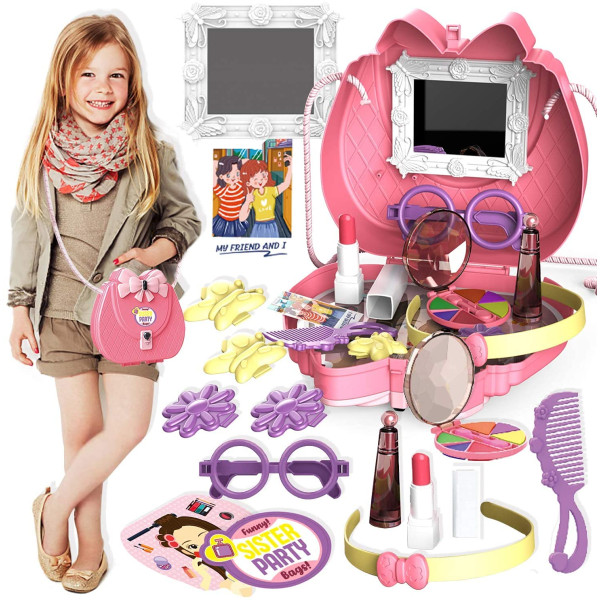 Детский косметический набор Kids Pretend Toy Bag сумка для макияжа с зеркалом ∙ Игровой набор Kids Pretend Toy Bag для девочек