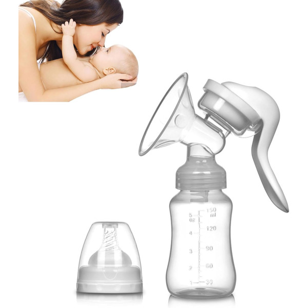 Ручной молокоотсос + бутылочка для кормления и хранения грудного молока ∙ Портативный силиконовый молокоотсос для кормления