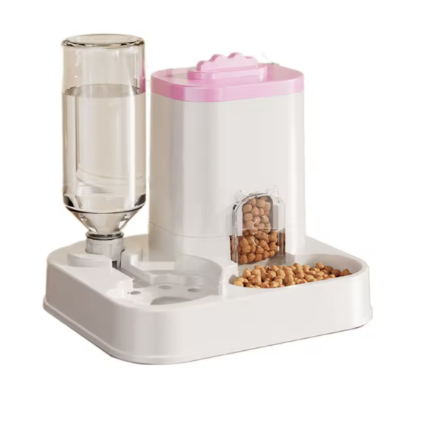 Автоматическая поилка для кошек и собак со встроенной емкостью для корма ∙ Поилка-кормушка 2 в 1 для домашних животных