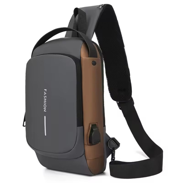 Нагрудная сумка-слинг SlaviKo с кодовым замком и USB портом • Нагрудная сумка с противоугонным замком с паролем