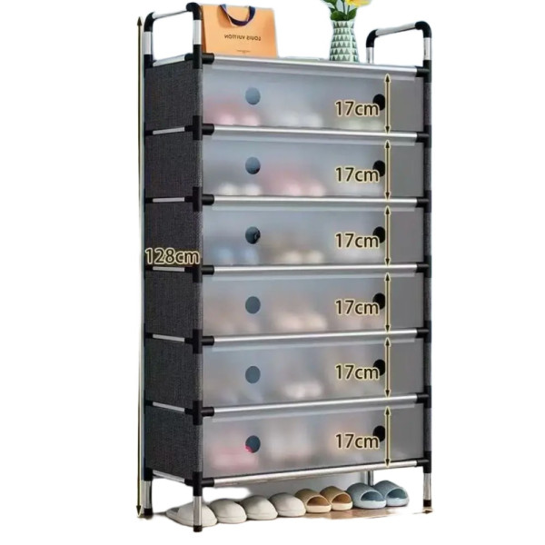 Обувница для прихожей Скрытая Обувь Shoe Rack LY-1038 с 7 полками ∙ Скрытая обувница LY-1038