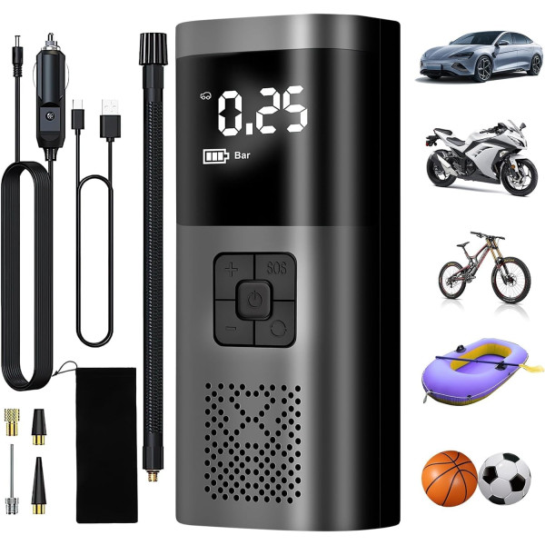 Портативный компрессор Wireless Pump 12В ST5509D ∙ Многофункциональный портативный Wireless Pump компрессор