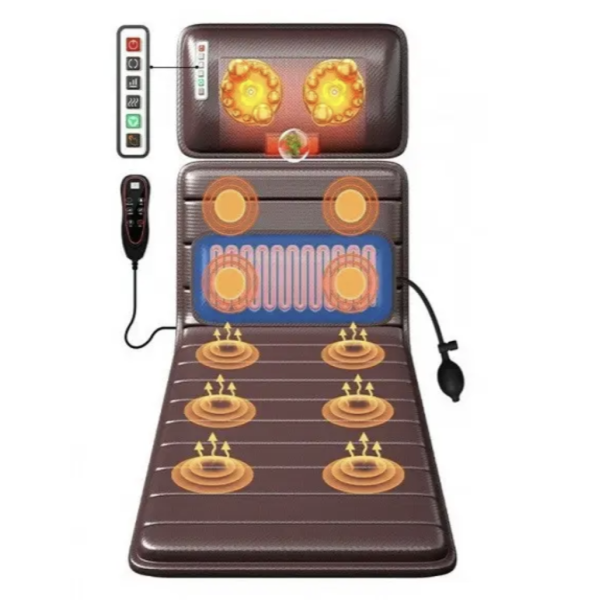 Электрический массажный матрас с подогревом и вибрацией ZH-09HW3 для спины и тела MS-150YX ∙ Массажный мат с роликовым массажем MS-150YX и тепловым эффектом