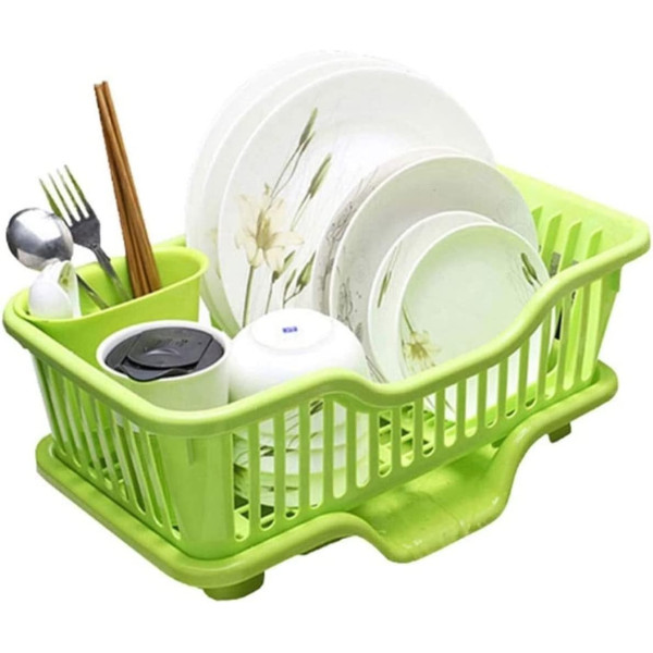 Кухонный органайзер для сушки посуды с подставкой ∙ Органайзер-сушилка для тарелок и столовых приборов