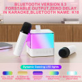 Мини-детское караоке с RGB-подсветкой K18 ∙ Bluetooth-колонка K18 с 2 микрофонами