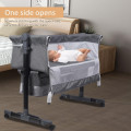 Детская кроватка приставная 0219/МК 3в1 с пеленальным столиком Light Grey ∙ Многофункциональная и удобная кроватка 0219/МК 3в1 для новорождённых