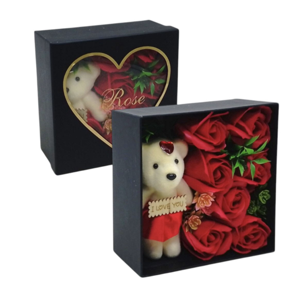 Подарочный набор роз с мишками для любимых ∙ Романтический подарок набор роз с мишками