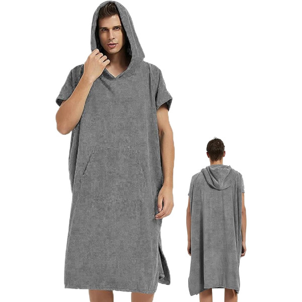Пончо-полотенце с капюшоном 2в1 для пляжа бассейна и спорта∙ Домашний халат для женщин и мужчин 74×102 см