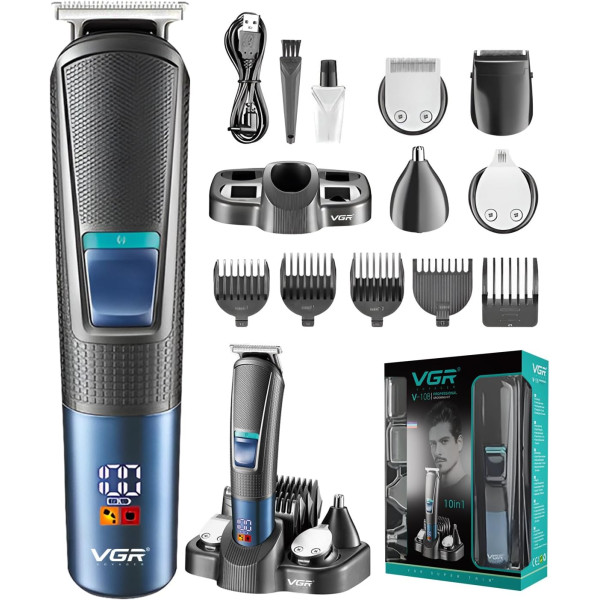 Профессиональный триммер для стрижки VGR V-108 10 в 1 ∙ Набор для стрижки VGR V-108 волос