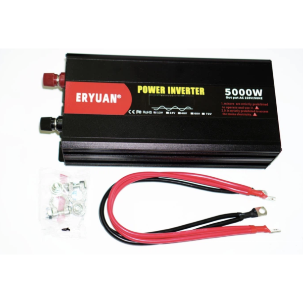 Преобразователь напряжения Eryuan 12V → 220V 5000W с LCD и вольтметром ∙ Инвертор 12-220 чистый синус Eryuan 5000 Вт