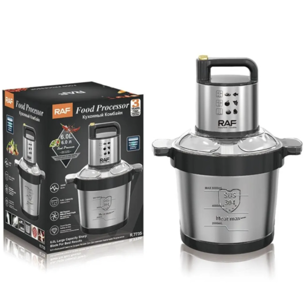 Кухонный комбайн из нержавеющей стали RAF R.7735, 6 л ∙ Измельчитель RAF R.7735 — ваш идеальный помощник для больших задач