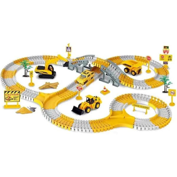 Автомобильный трек City Truck 2031 с гибким треком и машинками ∙ Детский автотрек City Truck на 255 деталей включает гибкий трек