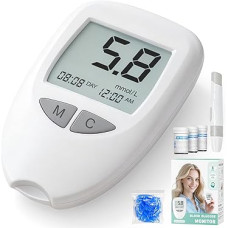 Глюкометр Blood Glucose Meter Model3 JHBGM001A с тест-полосками и ланцетами ∙ Прибор JHBGM001A для измерения сахара + 50 тестов от батарейки