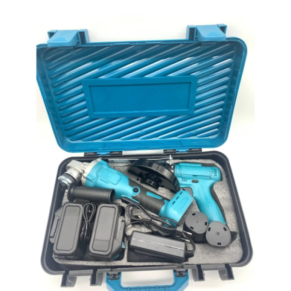 Набор инструментов 2в1 болгарка 24 Вт и шуруповерт 12 Вт в чемодане ∙ Аккумуляторная болгарка 24В + шуруповерт 12В (4 АКБ) в кейсе