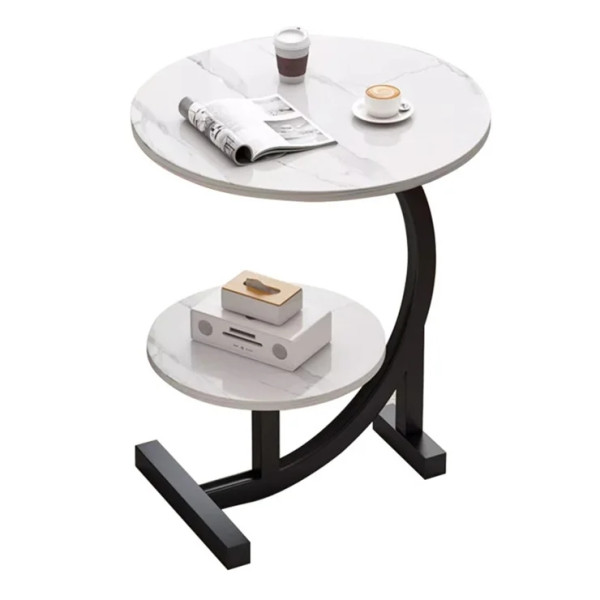 Двухъярусный журнальный / приставной столик С-образной формы 64229 ∙ Приставной столик 64229 для дивана и кровати