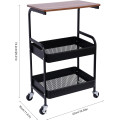 Этажерка AWD Interior в стиле лофт на колесах ∙ Черная этажерка в стиле AWD Interior лофт на колесиках для ванной комнаты