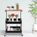 Этажерка AWD Interior в стиле лофт на колесах ∙ Черная этажерка в стиле AWD Interior лофт на колесиках для ванной комнаты