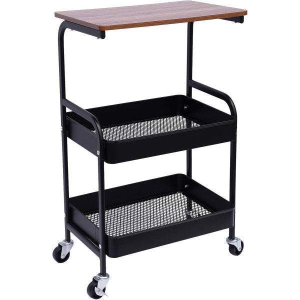 Этажерка AWD Interior в стиле лофт на колесах ∙ Черная этажерка в стиле AWD Interior лофт на колесиках для ванной комнаты