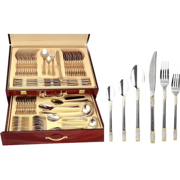 Набор столовых приборов Bachmayer 72 предмета для сервировке стола ∙ Столовый сервиз Bachmayer на 12 персон в кейсе