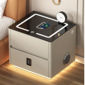 Смарт-прикроватная LED-тумба с беспроводной зарядкой, кодовым замком и Bluetooth ∙ Тумбочка QYJXF02 для дома