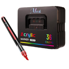 Набор акрилово-акварельных маркеров Acrylic MAP-13 для художников 36 шт ∙ Набор маркеров в черном боксе Acrylic MAP-13