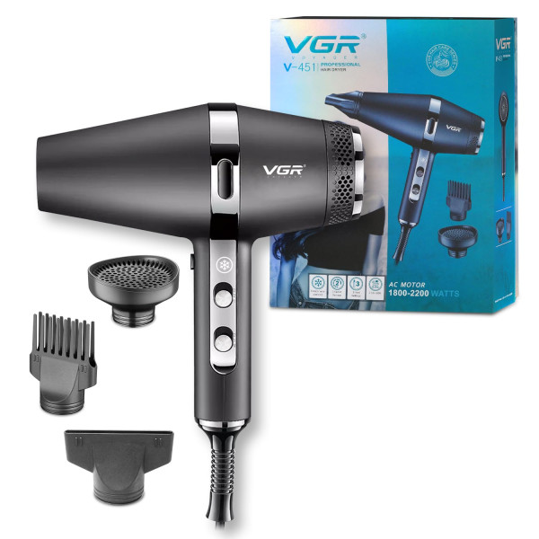 Профессиональный фен для волос VGR V-451 ∙ Фен для сушки и укладки волос с ионизацией VGR V-451