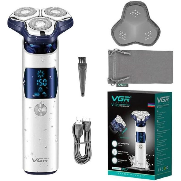Электробритва мужская VGR V-328 ∙ Роторная бритва-шейвер VGR V-328 с LED дисплеем