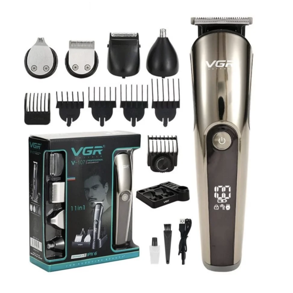 Триммер для бороды и усов VGR V-107 ∙ Аккумуляторная машинка триммер для бороды и стрижки волос VGR V107