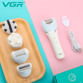 Эпилятор женский аккумуляторный 5 в 1 VGR V-703 для удаления волос бритва и триммер с насадками для тела и лица ∙ Электрический эпилятор беспроводной для женщин