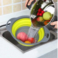 Силиконовые складные друшлаки - корзины со сливом для мытья овощей, фруктов ∙ Комплект из 2 штук