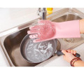 Силиконовые многофункциональные перчатки для мытья и чистки Magic Silicone Glov Розовый PR3