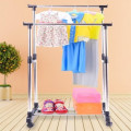 Телескопическая двойная стойка - вешалка для одежды и обуви Double Pole Clothes Horse 160*80*42 см
