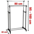 Телескопическая стойка вешалка для одежды и обуви двойная напольная Double Pole Clothes Mini