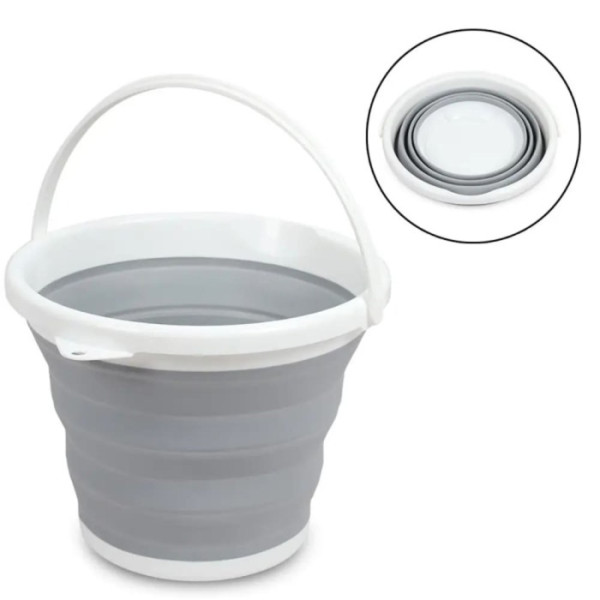 Туристическое складное ведро, 5 л Cиликоновое ведро Сollapsible Bucket