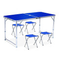 Раскладной стол - чемодан с 4 стульями Folding Table для пикника, рыбалки, дачи, 120х60 см