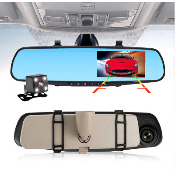 Видеорегистратор - зеркало Dvr L9000 Full HD Автомобильный регистратор с двумя камерами