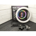 Кольцевая RGB селфи - лампа, 26 см ∙ Селфи - кольцо с пультом MJ26