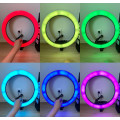 Светодиодная кольцевая лампа для селфи 45 см / Светодиодная лампа RGB с пультом + сумка (MJ18)