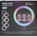 Кольцевая RGB селфи - лампа, 36 см ∙ Светодиодная лампа с пультом MJ36