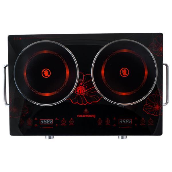 Электроплита инфракрасная стеклокерамическая на 2 конфорки Crownberg CB 1327