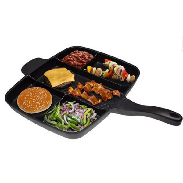 Сковорода универсальная Magic Pan 5 в 1 с секциями для одновременного приготовления жарки нескольких блюд