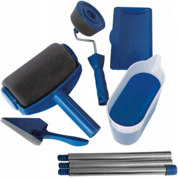 Набор малярных валиков PAINT ROLLER Универсальные валики для покраски помещений поверхностей, 2 шт. с емкостью для раскатки краски и шпателем