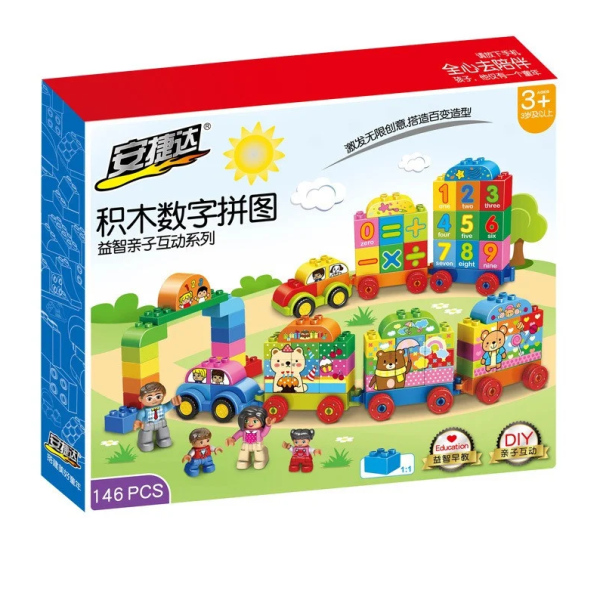 Развивающий детский конструктор Паровозик, 146 деталей